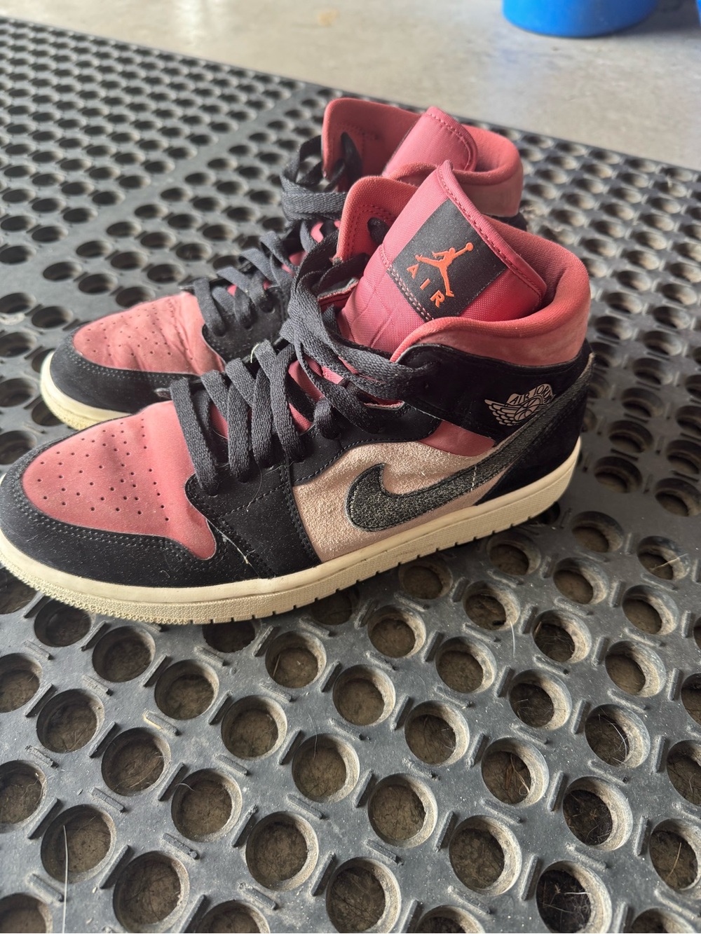 Jordan Men's High-Top Sneakers in Burgundy, Black and Cream